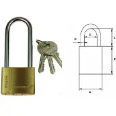 Gerda Messing Hangslot met Lange Beugel - 50mm