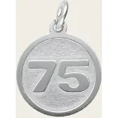 MOOYE ® - Collectie Zilveren cijfer 75 rond mat-glans kettinghanger