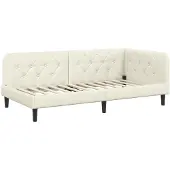 vidaXL Hoek Bed Frame Crème 90 x 200 cm Fluweel