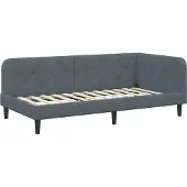 vidaXL Hoek Bed Frame Donkergrijs 100 x 200 cm Fluweel