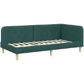 vidaXL Hoek Bed Frame Donkergroen 90 x 190 cm Stof