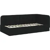 vidaXL Hoek Bed Frame Zwart 90 x 190 cm Stof