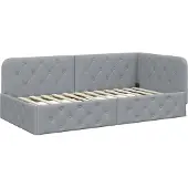 vidaXL Hoek Bed Frame Lichtgrijs 90 x 200 cm Stof