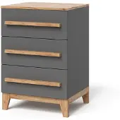 VitaliSpa Malia Dressoir – 60 x 88 cm met 3 laden Grijs/Kunstnijverheid