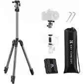 K&F Concept Lichtgewicht Aluminium Statief 168cm met Telefoonhouder
