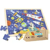 Viga Houten Ruimtevaart Puzzel 48 Stukjes - Educatief Speelgoed 2-5 Jaar