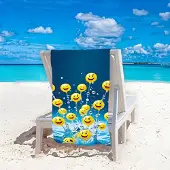 Cotton World Grote Strandlaken Microvezel Sneldrogend 100x180 cm Emoticon Print