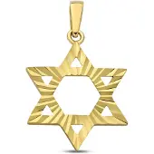 New Bling - 9NBG-0923 - 14K geelgouden Hanger – Ster Dia Cut – Dames Hanger