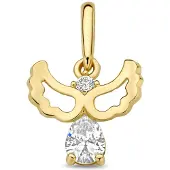 New Bling - 9NBG-0935 - 14K geelgouden hanger – engelvorm – met zirkonia