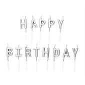 We Fiesta Wefiesta - Candle set 'Happy Birthday Zilver