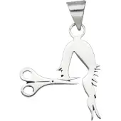 MOOYE ® - Collectie Zilveren Kapper Kapsel met schaar kettinghanger