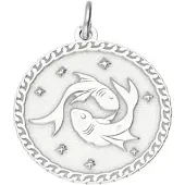 MOOYE ® - Collectie Zilveren Sterrenbeeld vissen rond kettinghanger
