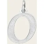 MOOYE ® - Collectie Zilveren letter O sierlijk mat-glans kettinghanger