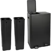 SVITA TMH2X30 Afvalbak 60L - Afvalscheidingssysteem 2 Compartimenten 2x30L Soft Close Zwart