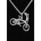 MOOYE ® - Collectie Zilveren Crossfiets ketting hanger