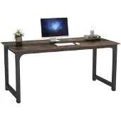 Mazazu Bureau – Industriele Werkbank – Stevig Onderstel – Zwart/Houtkleur – 160x80x75 cm