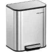 Songmics Vuilnisbak – 20L – Met deksel – Metallic zilver
