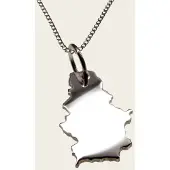 MOOYE ® - Collectie Zilveren Landkaart Servië ketting hanger