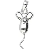 MOOYE ® - Collectie Zilveren Muis met lange staart ketting hanger