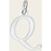 MOOYE ® - Collectie Zilveren letter Q sierlijk mat-glans kettinghanger