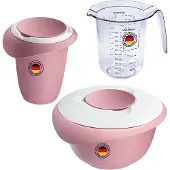 Westmark 3-delige bakset, 2,5 l mengkom + garde + maatbeker, Roze