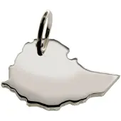 MOOYE ® - Collectie Zilveren Landkaart Ethiopië ketting hanger