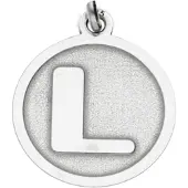MOOYE ® - Collectie Zilveren Letter L rond mat en glans kettinghanger