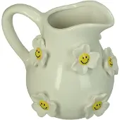 HD Collection Vase Flower Smiley Dolomite White 18.1x18.1x18.9cm