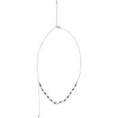 NAEMI Ketting zwart / zilver / parelwit