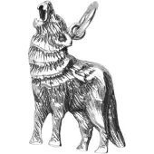 MOOYE ® - Collectie Zilveren Wolf huilend naar de maan ketting hanger