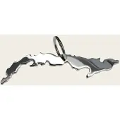 MOOYE ® - Collectie Zilveren Landkaart Cuba ketting hanger