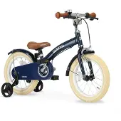 Deryan Luxe Kinderfiets 14 inch - 3 in 1 - loopfiets Blauw