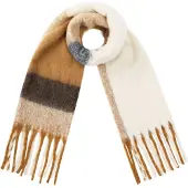 Yehwang Sjaal met Blokken | Beige bruin |