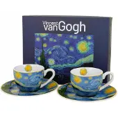 Van Gogh Sterrennacht Espressokopjes Set (2x 90ml) - Artistiek Cadeau