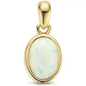 The Jewelry Collection 14K geelgoud hanger wit opaal 4027993