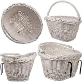 Kadax Darnis rieten fietsmand 35 x 27 cm wit