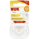 Nuk Ster Slaapflesje Siliconen 0-6 Maanden Wit