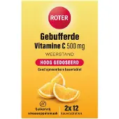 Roter 2+2 gratis: Gebufferde Vitamine C 500 mg Sinaasappel 2 x 12 kauwtabletten