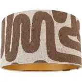 QAZQA Stoffen lampenkap bruin met beige gestreept 35/35/20