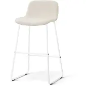 Nolon Nino-Mats barkruk cottonbeige - wit onderstel - 75 cm