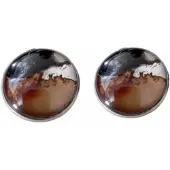 Charme Bijoux Oorbellen-Brownie-14 mm-Cabochon-Zilver -