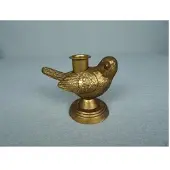 Meander -kandelaar-op voet-goudkleur-rechts-11 x 7 x 9 cm- vogel