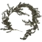 Clayre & Eef Kerstguirlande 20x7x180 cm / 3xAA Groen Hout