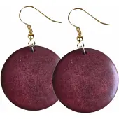 Charme Bijoux Zilveren -houten- oorbellen- rood -goudkleurig-Tordis-