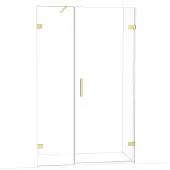 Maxaro Diamond Douchedeur | 125 cm Lichtgoud Helder glas Draaideur