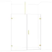 Maxaro Diamond Douchedeur | 165 cm Lichtgoud Helder glas Draaideur