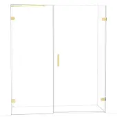 Maxaro Diamond Douchedeur | 175 cm Lichtgoud Helder glas Draaideur