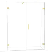 Maxaro Diamond Douchedeur | 155 cm Lichtgoud Helder glas Draaideur
