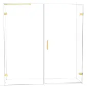 Maxaro Diamond Douchedeur | 195 cm Lichtgoud Helder glas Draaideur