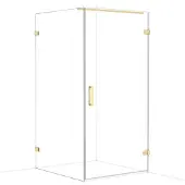 Maxaro Diamond Douchecabine | 110x100 cm Lichtgoud Helder glas Draaideur Rechthoek